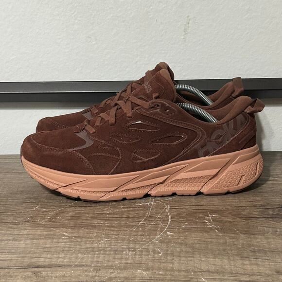 Hoka One One Clifton L Suede Men’s Athletic Running Shoes Size 13 Cappuccino - Picture 1 of 8